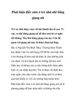 Tài liệu Phát hiện điếc sớm ở trẻ nhũ nhi bằng giọng nữ pdf