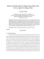 Khảo sát thuật ngữ mỹ thuật trong tiếng anh (có so sánh với tiếng việt) 