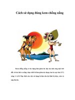 Tài liệu Cách sử dụng đúng kem chống nắng pptx