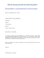 Tài liệu Mẫu thư thương mại dành cho khách hàng phần 3 doc