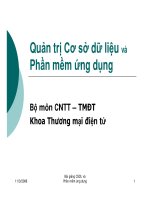 Tài liệu Quản trị Cơ sở dữ liệu và Phần mềm ứng dụng: Phần mềm ứng dụng quản trị cơ sở dữ liệu quan hệ ppt