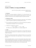 Tài liệu Kinh tế ứng dụng_ Lecture 3: Outliers, Leverage and Influence docx