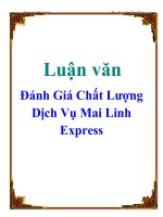 Tài liệu Luận văn: Đánh Giá Chất Lượng Dịch Vụ Mai Linh Express pdf