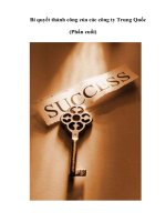 Tài liệu Bí quyết thành công của các công ty Trung Quốc (Phần cuối) .Sử dụng những bàn pdf