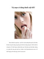 Tài liệu Trị mụn có dùng thuốc nội tiết? docx