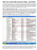 Tài liệu Diệt virus và gián điệp (spyware) bằng... tay không! pdf