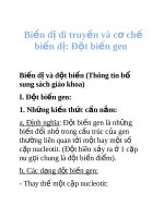 Tài liệu Biến dị di truyền và cơ chế biến dị pdf