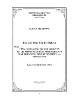 LUẬN VĂN TĂNG CƯỜNG CÔNG TÁC HUY ĐỘNG VỐN TẠI CHI NHÁNH NGÂN HÀNG NÔNG NGHIỆP VÀ PHÁT TRIỂN NÔNG THÔN HUYỆN THẠCH HÀ, TỈNH HÀ TĨNH