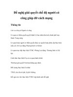 Tài liệu Đề nghị giải quyết chế độ người có công giúp đỡ cách mạng docx