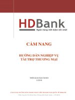 CẨM NANG  HƯỚNG DẪN NGHIỆP VỤ  TÀI TRỢ THƯƠNG MẠI HDBank