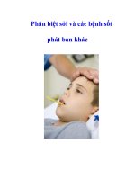 Tài liệu Phân biệt sởi và các bệnh sốt phát ban khác pptx