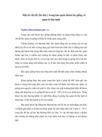 Tài liệu Một số vấn đề cần chú ý trong bảo quản khoai tây giống và quản lý kho lạnh ppt