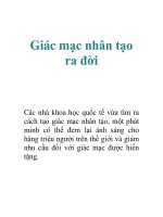 Tài liệu Giác mạc nhân tạo ra đời ppt