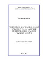 Nghiên cứu đề xuất giải pháp quản lý sử dụng đất tại các làng nghề 