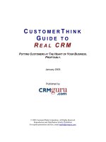 Tài liệu CUSTOMER THINK GUIDE TO REAL CRM PUTTING CUSTOMERS AT THE HEART OF YOUR BUSINESS PROFITABLY. ppt