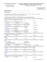 Tài liệu Đề thi chính thức kỳ thi tốt nghiệp THPT 2010 môn Hóa - Giáo dục THPT (Mã đề thi 493) pptx