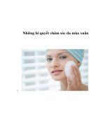 Tài liệu Những bí quyết chăm sóc da mùa xuân pptx