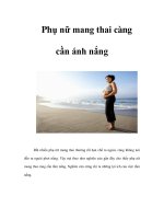 Tài liệu Phụ nữ mang thai càng cần ánh nắng pdf