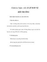 Tài liệu Chính tả - Nghe, viết - LUẬT BẢO VỆ MÔI TRƯỜNG pdf