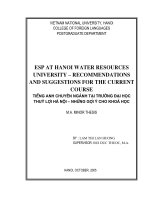 Esp at hanoi water resources university – recommendations and suggestions for the current course