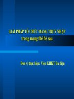 Tài liệu Giải pháp tổ chức mạng truy nhập trong mạng thế hệ sau pptx