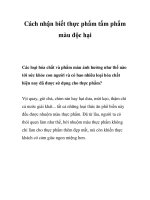 Tài liệu Cách nhận biết thực phẩm tẩm phẩm màu độc hại pptx