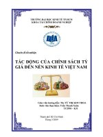 Tác động của tỷ giá đến nền kinh tế việt nam 