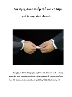 Tài liệu Sử dụng danh thiếp thế nào có hiệu quả trong kinh doanh ppt