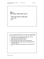 Tài liệu Giới thiệu Thẩm định Dự án- Thẩm định Đầu tư Phát triển docx