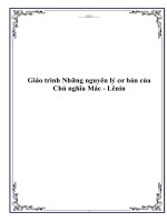 Tài liệu Giáo trình Những nguyên lý cơ bản của Chủ nghĩa Mác - Lênin ppt