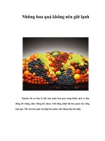 Tài liệu Những hoa quả không nên giữ lạnh pdf