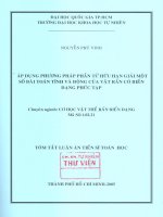 Luận án tiến sỹ Áp dụng phương pháp phần tử hữu hạn giải một số bài toán tĩnh và động của vật rắn có biến dạng phức tạp