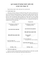 Tài liệu QUY ĐỊNH VỀ HÌNH THỨC ĐỐI VỚI LUẬN VĂN THẠC SĨ ppt