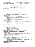 Tài liệu KIỂM TRA HỌC KÌ I TOÁN LỚP 10 doc