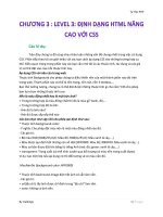 Tài liệu Chương 3: Level 3: Định dạng HTML nâng cao ppt
