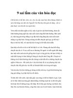 Tài liệu 9 sai lầm của văn hóa đọc Chữ là thứ có thể thờ, chơi, xin, cho, ăn cắp, mua pptx