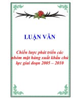 Tài liệu Luận văn tốt nghiệp “Chiến lược phát triển các nhóm mặt hàng xuất khẩu chủ lực giai đoạn 2005 – 2010” docx