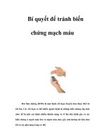 Tài liệu Bí quyết để tránh biến chứng mạch máu doc