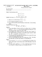 Tài liệu Đề thi thử đại học môn Toán đợt 1 - THPT Đào Duy Từ Hà Nội pptx