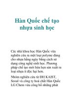 Tài liệu Hàn Quốc chế tạo nhựa sinh học doc