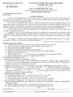 Tài liệu Đề thi chính thức môn Tiếng Pháp (Hệ 7 năm) năm 2003-2004 ppt