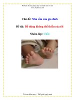 Tài liệu Chủ đề: Nhu cầu của gia đình - Đề tài: Đồ dùng không thể thiếu của tôi - Nhóm lớp: Chồi pptx