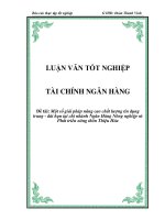 Luận văn Một số giải pháp nâng cao chất lượng tín dụng trung - dài hạn tại chi nhánh Ngân Hàng Nông nghiệp và Phát triển nông thôn Thiệu Hóa