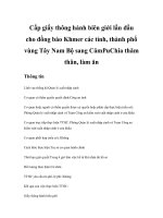 Tài liệu Cấp giấy thông hành biên giới lần đầu cho đồng bào Khmer ppt