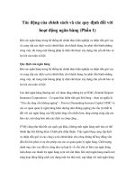 Tài liệu Tác động của chính sách và các quy định đối với hoạt động ngân hàng (Phần 1) doc