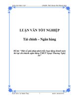 Luận văn Một số giải pháp phát triển hoạt động thanh toán thẻ tại chi nhánh ngân hàng TMCP Ngoại Thương Nghệ An