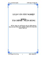 Luận văn Nâng cao chất lượng công tác thẩm định tín dụng tại ngân hàng nông nghiệp và phát triển nông thôn huyện Nghi Lộc