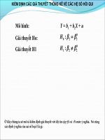 Tài liệu KIỂM ĐỊNH CÁC GIẢ THUYẾT THỐNG KÊ VỀ CÁC HỆ SỐ HỒI QUI doc