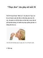 Tài liệu “Thực đơn” cho phụ nữ tuổi 30 docx