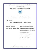 PHÁT TRIỂN DỊCH vụ BAO THANH TOÁN 